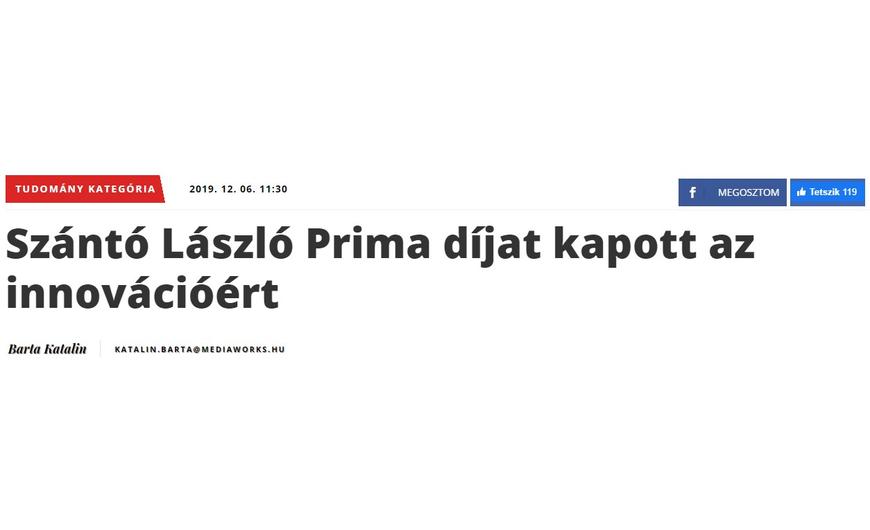 Szántó László Príma Díj
